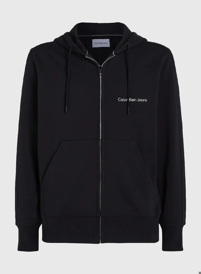 Calvin Klein Jeans Cotton Terry Zip Up Hoodie
