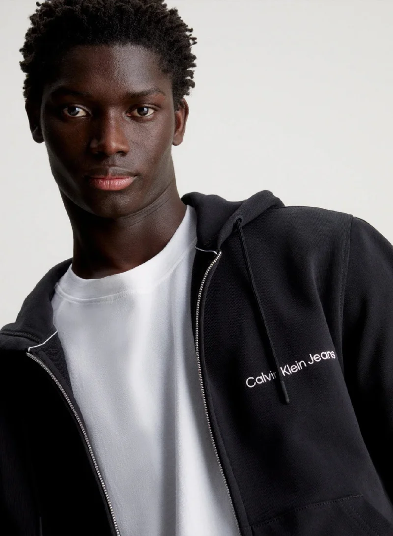 Calvin Klein Jeans Cotton Terry Zip Up Hoodie