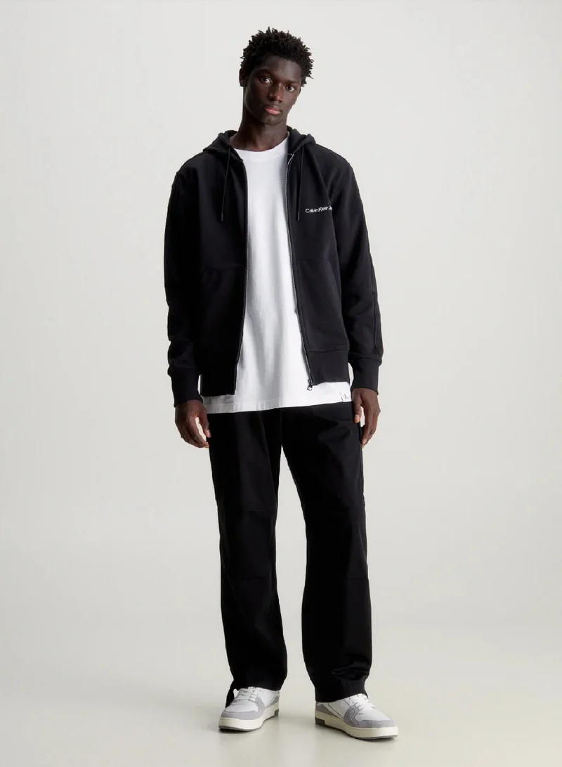 Calvin Klein Jeans Cotton Terry Zip Up Hoodie