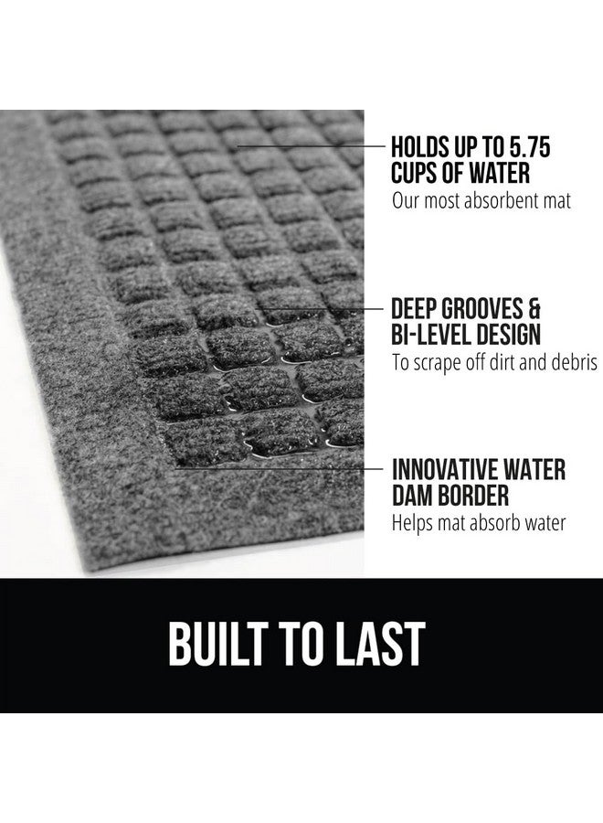 GORILLA GRIP Front Door Mat, 35x23, Indoor Outdoor Ultra Absorbent Moisture Guard Doormat, Absorbs Up to 5.7 Cups of Water, Stain and Fade Resistant, Rubber Backing Doormats, Captures Dirt, Gray - Image 1