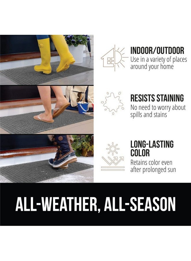 GORILLA GRIP Front Door Mat, 35x23, Indoor Outdoor Ultra Absorbent Moisture Guard Doormat, Absorbs Up to 5.7 Cups of Water, Stain and Fade Resistant, Rubber Backing Doormats, Captures Dirt, Gray - Image 4