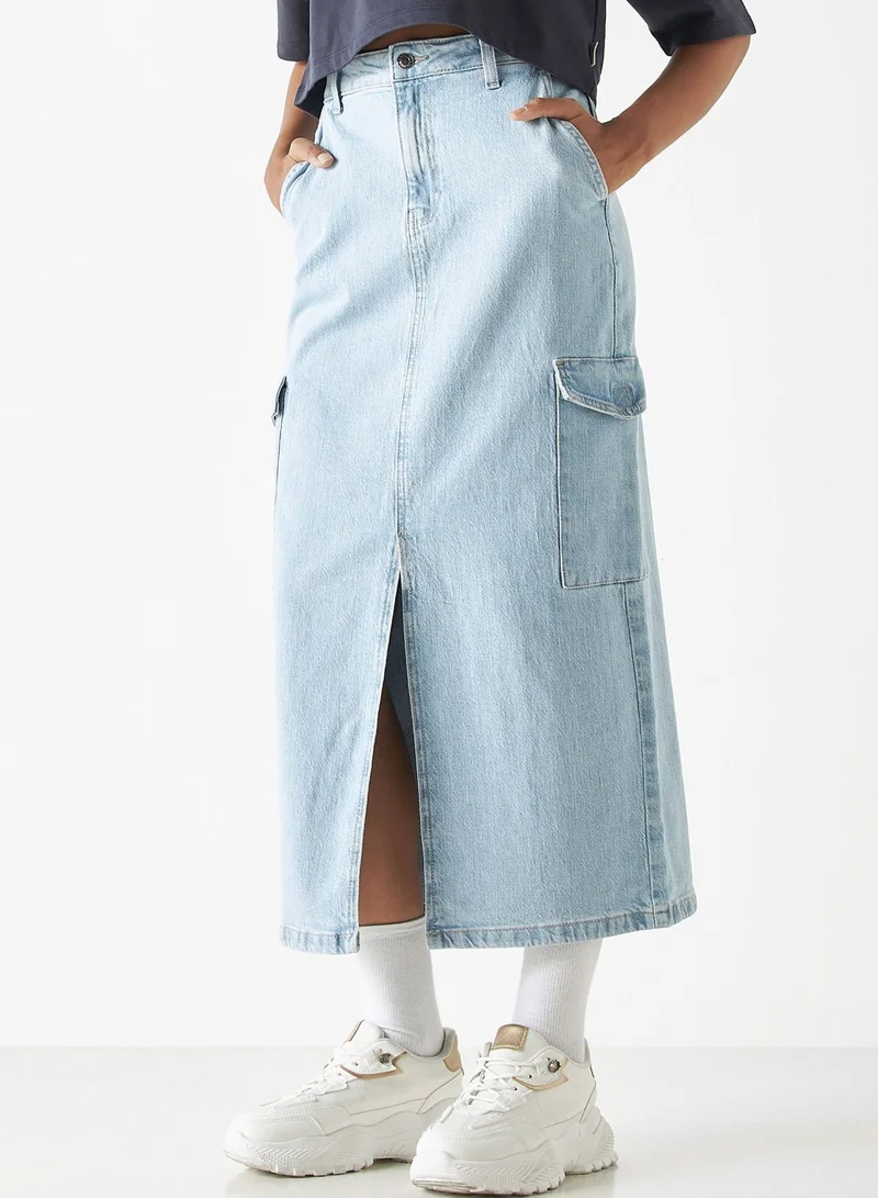 Lee Cooper Pocket Detail High Waist Skirt