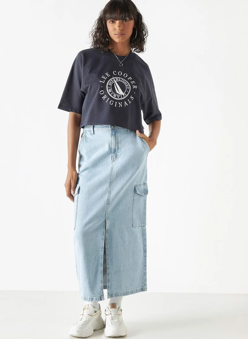Lee Cooper Pocket Detail High Waist Skirt