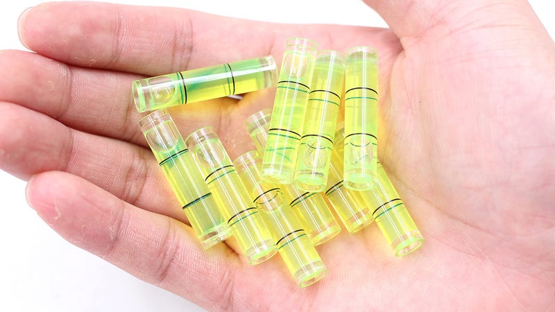 Chiloskit 10 Pcs Mini Bubble Level Tool, Cylindrical Plastic Bubble Spirit Level Vials for TV Picture Frame Hanging Layout Tool, 1.4inch - Image 4