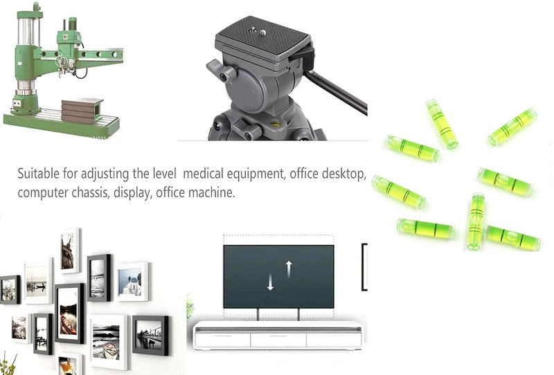 Chiloskit 10 Pcs Mini Bubble Level Tool, Cylindrical Plastic Bubble Spirit Level Vials for TV Picture Frame Hanging Layout Tool, 1.4inch - Image 5