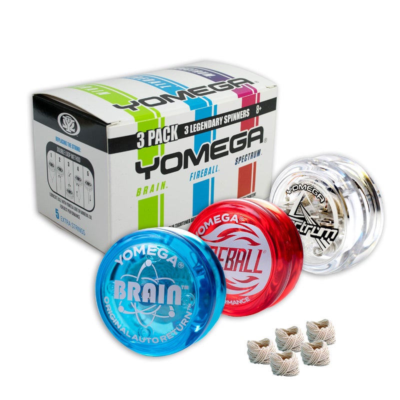Yomega 3 Legendary Spinners The Original Yoyo with A Brain + Fireball Transaxle YoYo + Spectrum - Light up with LED Lights for Kids Beginner  Intermediate and Pro Level String Trick Play - Image 1