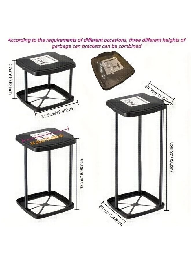 Portable Retractable Trash Bag Holder Stand With Lid For Garden Camping Picnics 1pc - Image 3