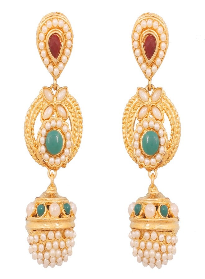 Touchstone Long Ethnic Earrings for Women - Image 1