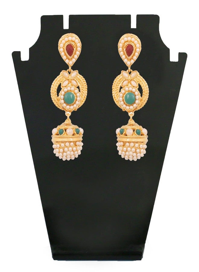 Touchstone Long Ethnic Earrings for Women - Image 2