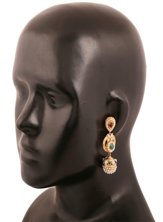 Touchstone Long Ethnic Earrings for Women - Image 3