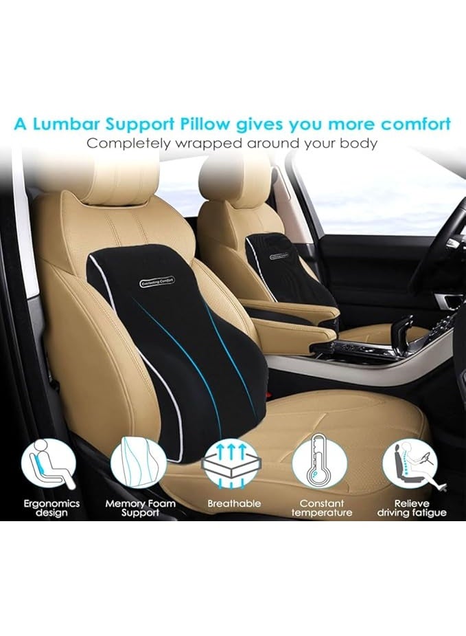 Memory Foam Lumbar Support Pillow for Office Chair, Computer Chair, Car Seat and Gaming Chair, Ergonomic Back Cushion for Everyday Comfort - Image 3