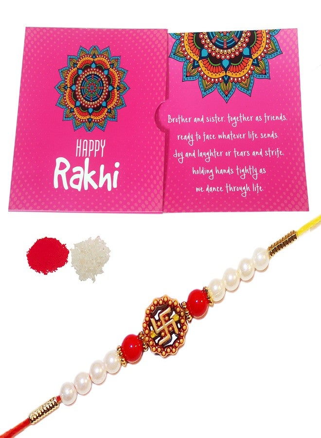 iberry's Rakhi Gift Pack with Set of One Rakhi & Rakshabandhan Card and Roli Chawal for Brother | rakhi for brother (3333)-Best Gift from Sister - Image 1