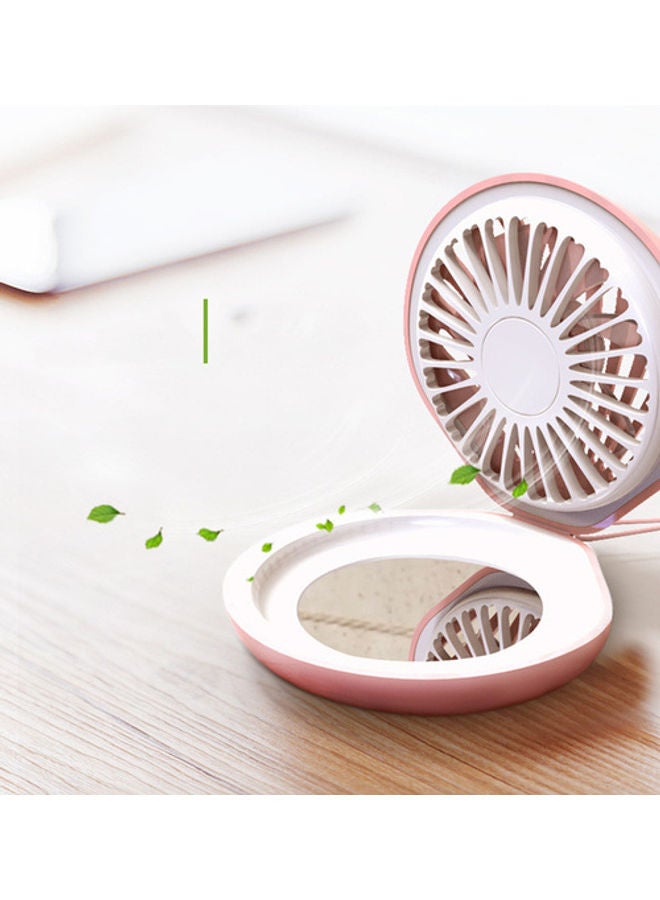 Loquat Usb Mini Fan Handheld Rechargeable Small Fan Portable Makeup Mirror - Image 2