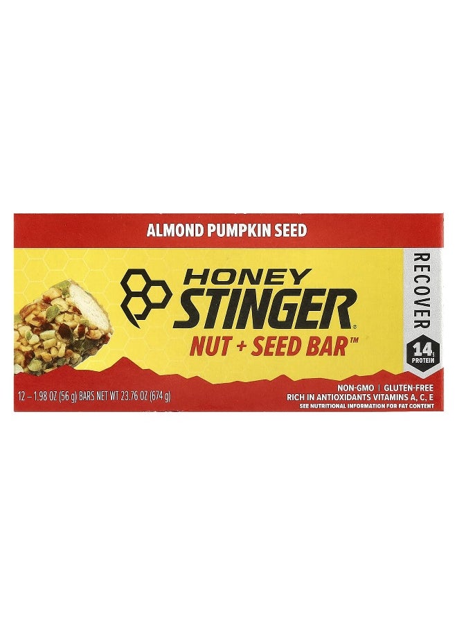 Honey Stinger Honey Stinger, Nut + Seed Bar™, Almond Pumpkin Seed, 12 Bars, 1.98 oz (56 g) Each  - Image 1