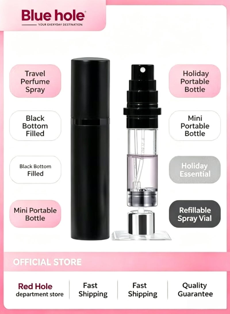 BlueHole Black Bottom Filled Travel Perfume Spray Bottle Mini Portable Holiday Travel Essential - Image 1