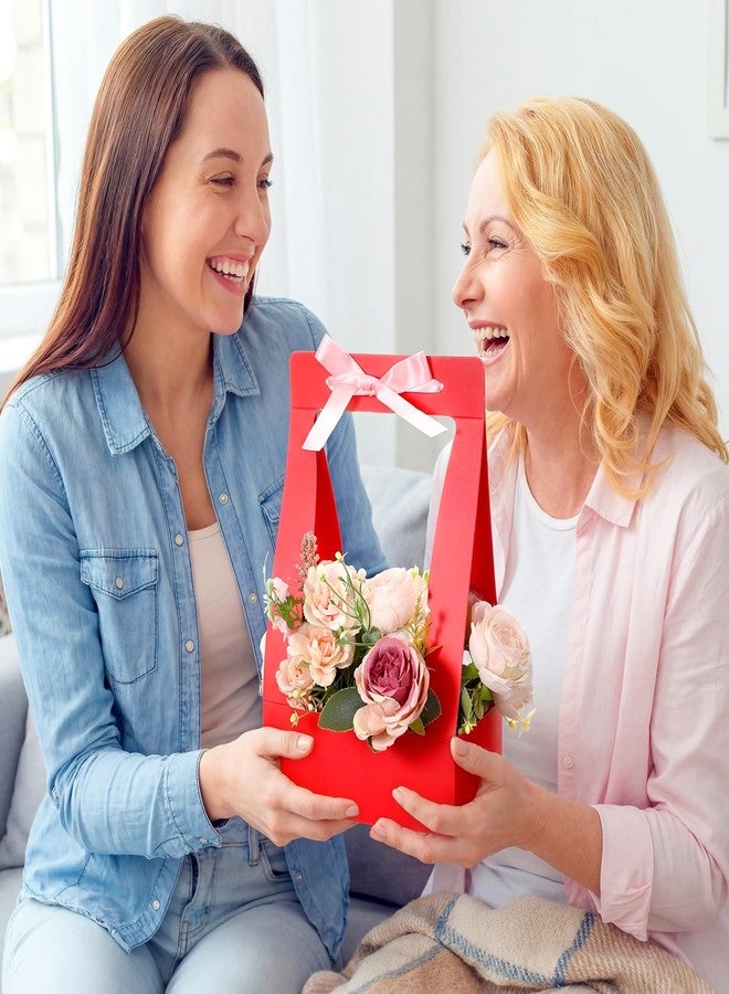 تيلينغ مجموعة تيلينج المكونة من 12 صندوقًا لتنسيق الزهور في عيد الحب، أكياس زهور متعددة الألوان للباقات، حقيبة هدايا ورقية للزهور، صندوق زهور محمول مقاوم للماء بمقبض، لوازم حفلات الزفاف وبائعي الزهور - Image 4