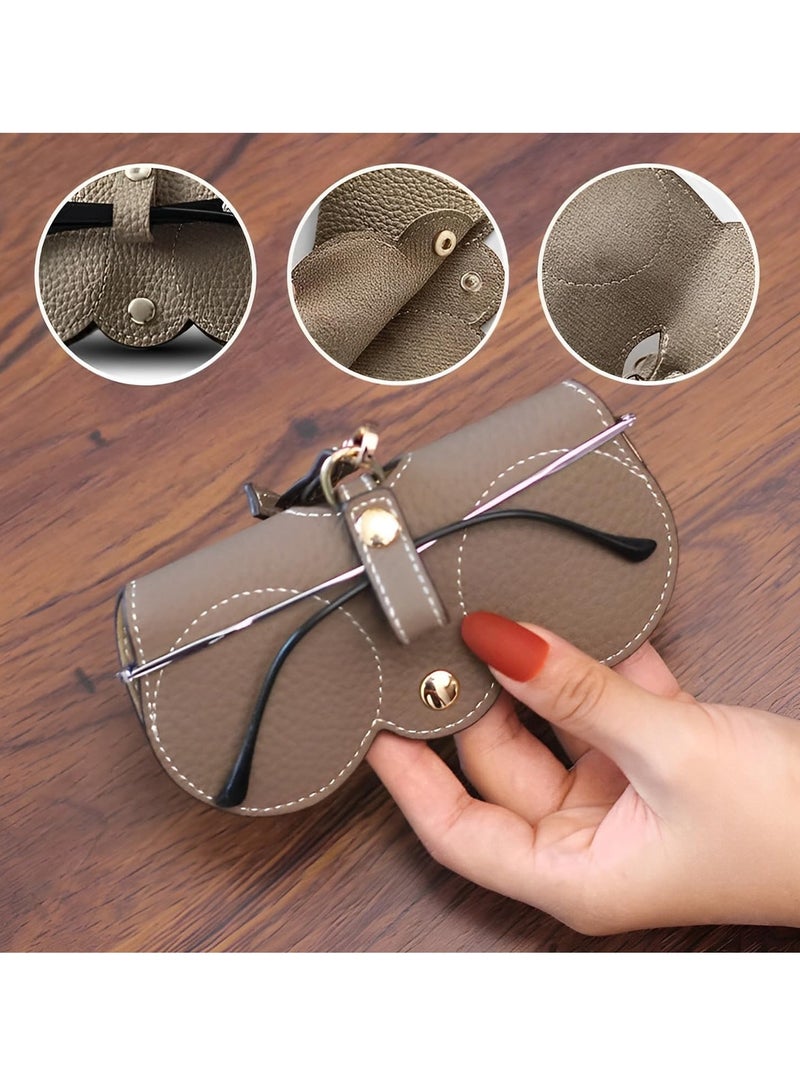 Portable Soft Leather Sunglasses Case - 3Pcs Travel Pouch with Wrist Strap, Ideal for Beach & Outdoor Activities, Available in 3 Colors - Image 4