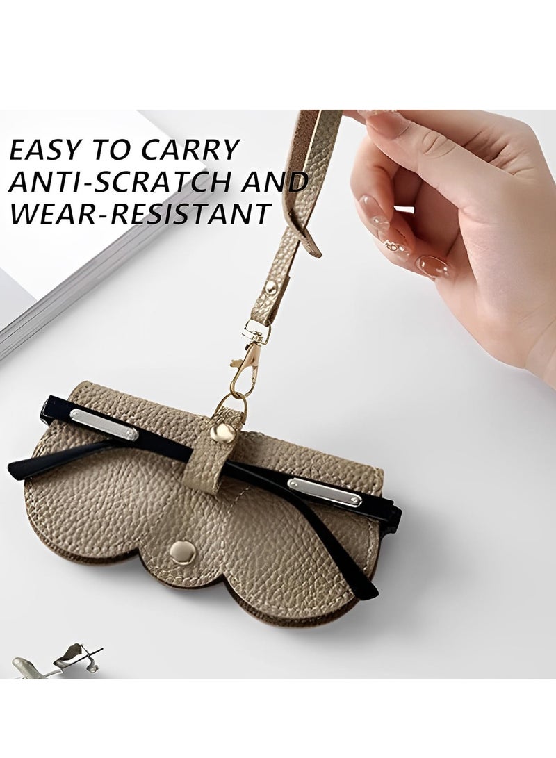 Portable Soft Leather Sunglasses Case - 3Pcs Travel Pouch with Wrist Strap, Ideal for Beach & Outdoor Activities, Available in 3 Colors - Image 5