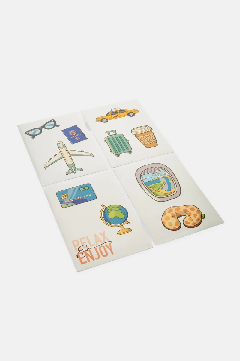 Muy Mucho Travel Stickers Pack, White Combo