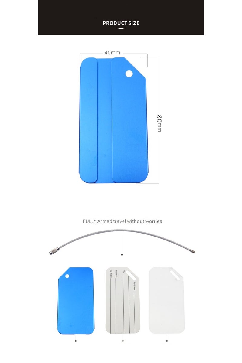 RTYY 6 قطع من علامات الأمتعة، علامة حقيبة سفر، علامة حقيبة من الألومنيوم، علامة مفتاح، علامة مضادة للضياع مع علامة اسم مقاومة للماء، علامة عنوان، حلقة من الفولاذ المقاوم للصدأ، علامات أمتعة مناسبة لحقيبة السفر، حقيبة السفر، علامة مفتاح - Image 3