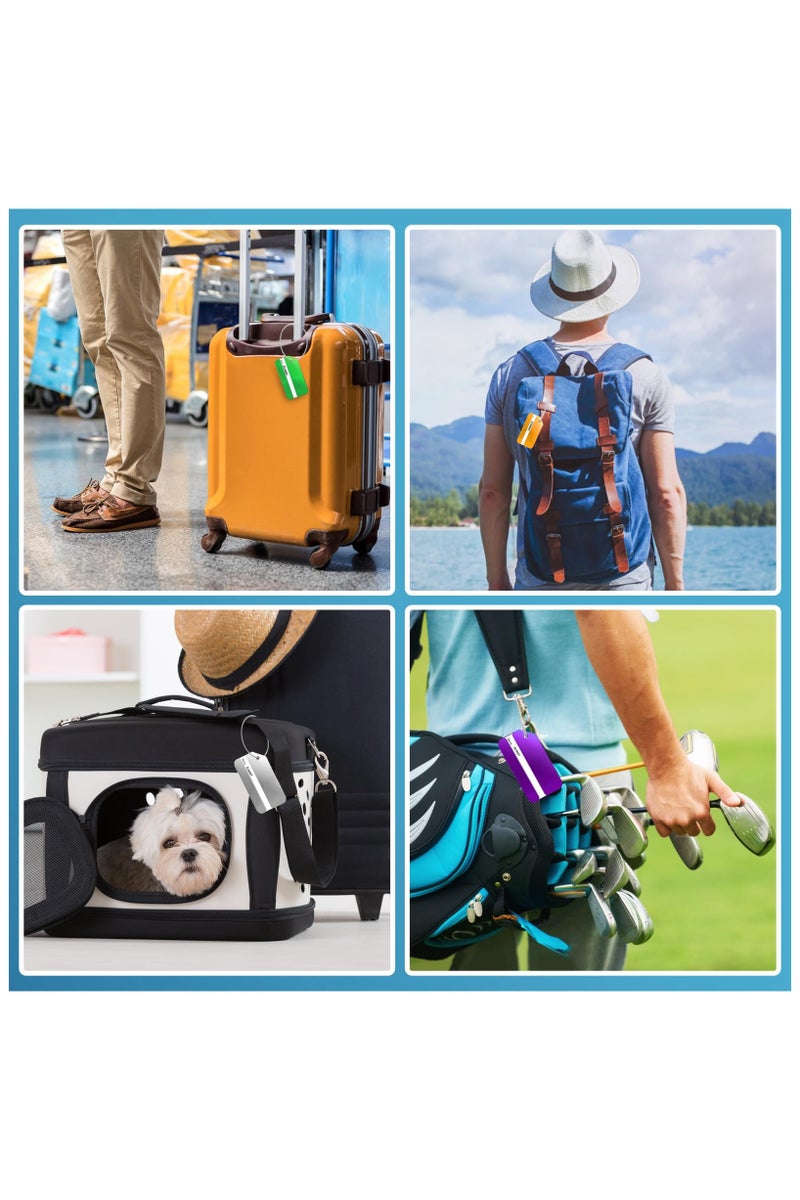 RTYY 6 قطع من علامات الأمتعة، علامة حقيبة سفر، علامة حقيبة من الألومنيوم، علامة مفتاح، علامة مضادة للضياع مع علامة اسم مقاومة للماء، علامة عنوان، حلقة من الفولاذ المقاوم للصدأ، علامات أمتعة مناسبة لحقيبة السفر، حقيبة السفر، علامة مفتاح - Image 4