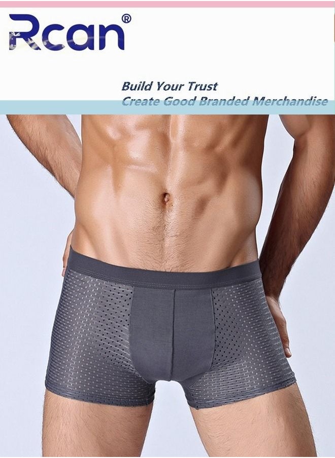 Rcan - Rcan Men's 4 Pack Soft Breathable Boxer Brief Underwear for Men, Summer Boy's Non-fading Underwear Set Size XXXL - Image 1