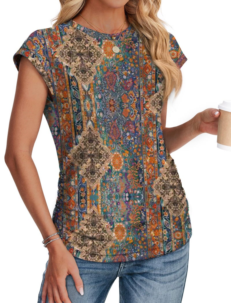 SAMPEEL Boho Tops for Women Hippie Clothes Western Outfit for Women Summer Tops Dressy Casual Blouses Beach Vacation Outfits Tropical Travel Shirts Cowboy Chic Clothing L - Image 3