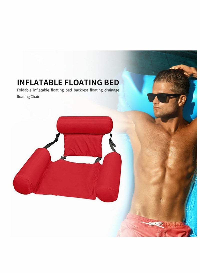 SOLARAE Swimming Floating Chair Pool Inflatable Summer Float Party Kids Adult float Bed Seat Water Swimming Pools Water Chair Portable Foldable Sports Lounger Water Sports Pool Floats Adults Red - Image 5