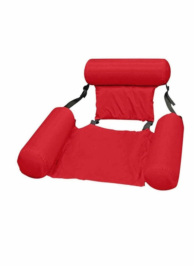 SOLARAE Swimming Floating Chair Pool Inflatable Summer Float Party Kids Adult float Bed Seat Water Swimming Pools Water Chair Portable Foldable Sports Lounger Water Sports Pool Floats Adults Red - Image 2