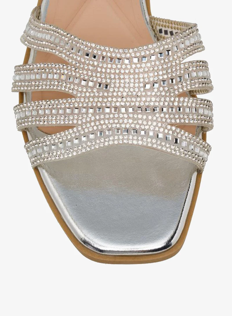 Celeste Silver Women Embellished Flat Sandals Ramadan Collection for Women | Best Price UAE