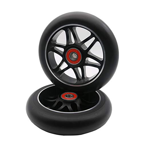 ZFIRST 2Pcs 110mm Pro Scooter Wheels with ABEC 9 Bearings Fit for MGPRazorLucky EnvyVokul Pro Scooters Replacement Wheels