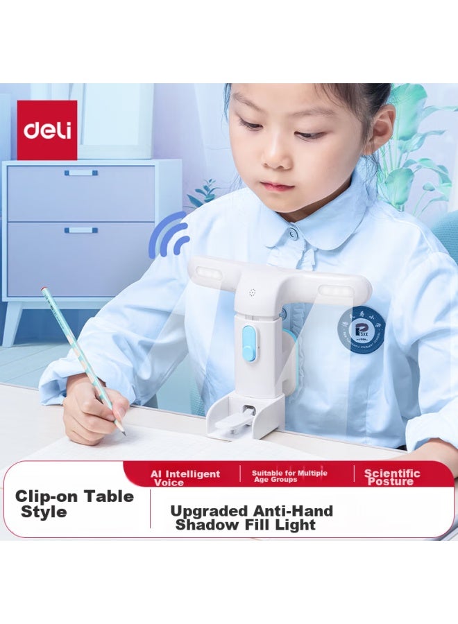 Deli Children's Posture Corrector With Light For Primary School Students, Soft Illumination, Real Voice Reminder, Posture Correction Function, Birthday And Back-to Gift, Sky Blue - Image 1