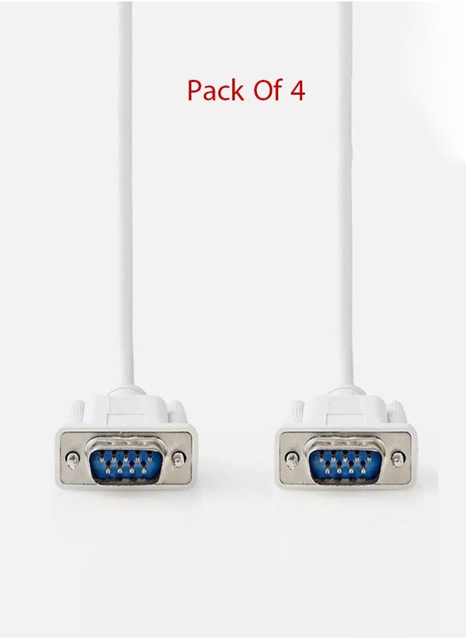 Taimi Pack Of 4 VGA Male To Male Cable 3m White  - Image 1