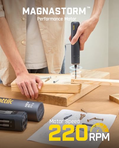 Fanttik S1 Pro Electric Screwdriver, Power Screwdriver with16 S2 Steel Bits, 3 Torque Settings, Max 6 N.m, 2000mAh Battery, LED Light & 1/4''Hex, Ideal Tool for Furniture & Gaming PC - Image 4