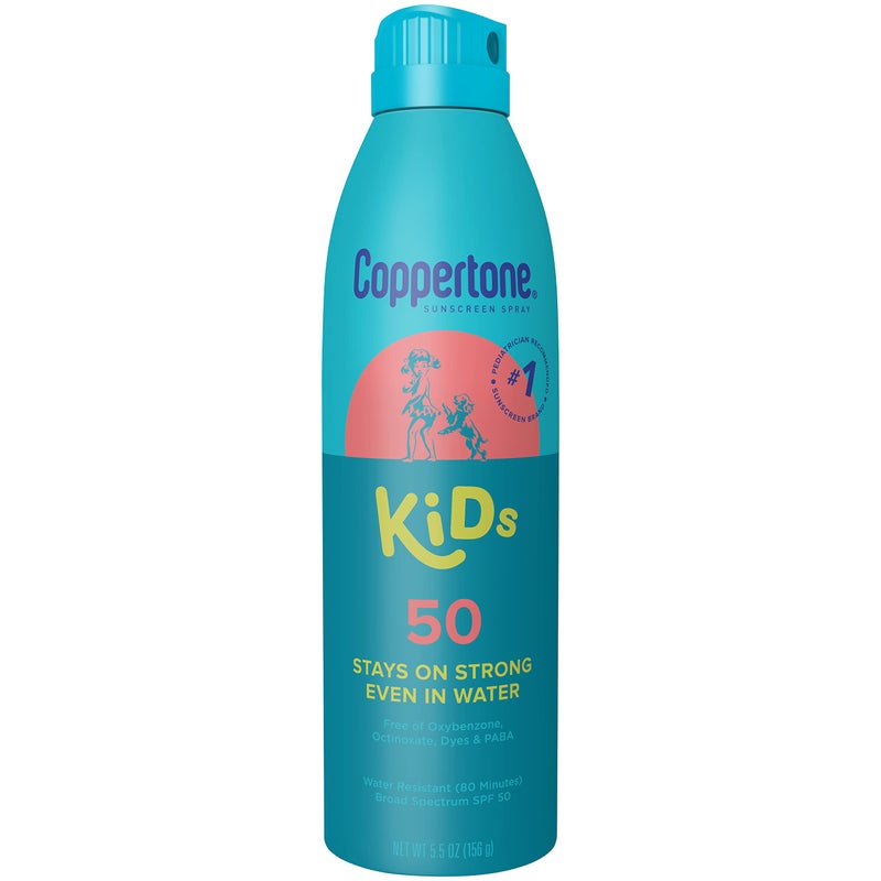 Coppertone Kids Sunscreen Spray, SPF 50 Sunscreen for Kids, Water Resistant Broad Spectrum Sunscreen Spray, 5.5 Oz - Image 1