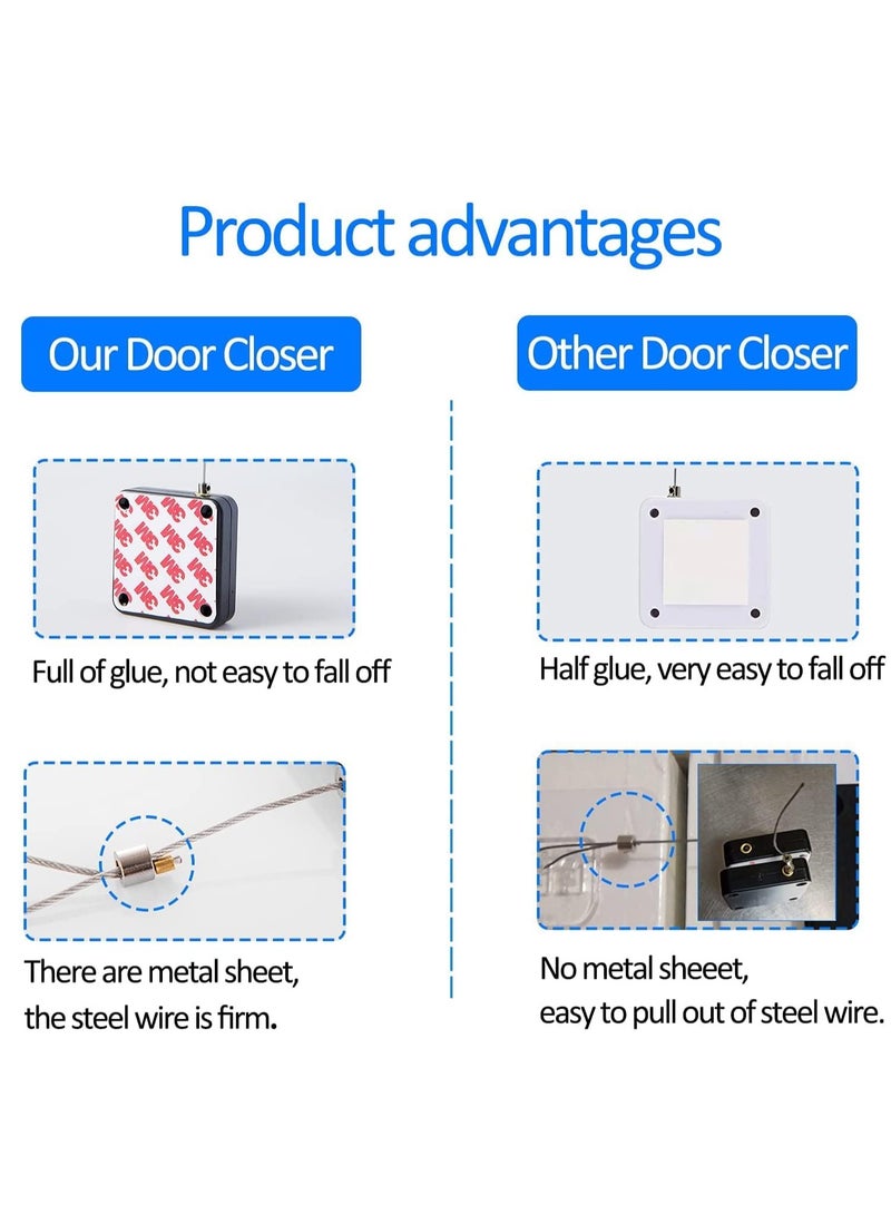 Door Closer, Automatic Sensor Door Closer, Punch-Free Multifunctional Door Closer, Residential Commercial Auto Door Closer,1200g Tensile Strength, Door Closer for Bedroom/Office/Home(2 Pack)  - Image 4