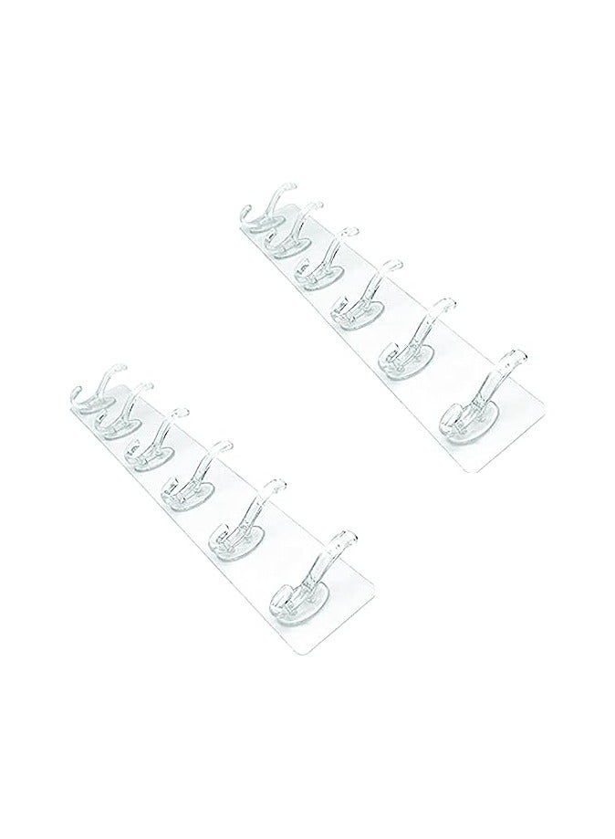 Heavy duty strong sticky adhesive wall hanging hooks for bathroom and kitchen (2 pieces) - Image 1