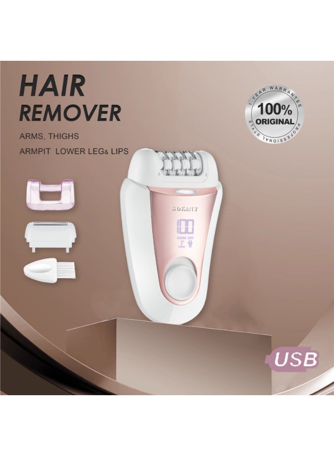 سوكاني 3 في 1 آلة إزالة الشعر Silk-Épil، إزالة شعر الوجه للنساء، آلة إزالة الشعر اللاسلكية الرطبة والجافة للساقين والجسم مع Opti Light - Image 2
