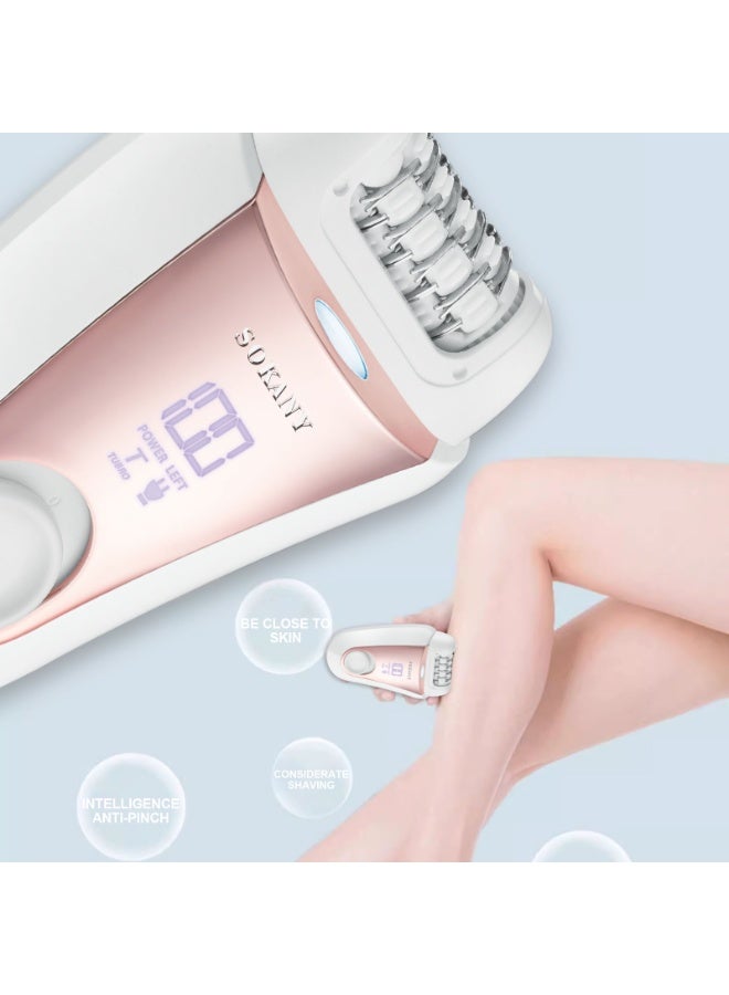 سوكاني 3 في 1 آلة إزالة الشعر Silk-Épil، إزالة شعر الوجه للنساء، آلة إزالة الشعر اللاسلكية الرطبة والجافة للساقين والجسم مع Opti Light - Image 4