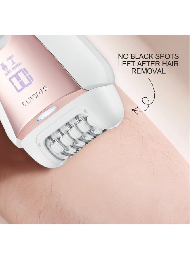 سوكاني 3 في 1 آلة إزالة الشعر Silk-Épil، إزالة شعر الوجه للنساء، آلة إزالة الشعر اللاسلكية الرطبة والجافة للساقين والجسم مع Opti Light - Image 3