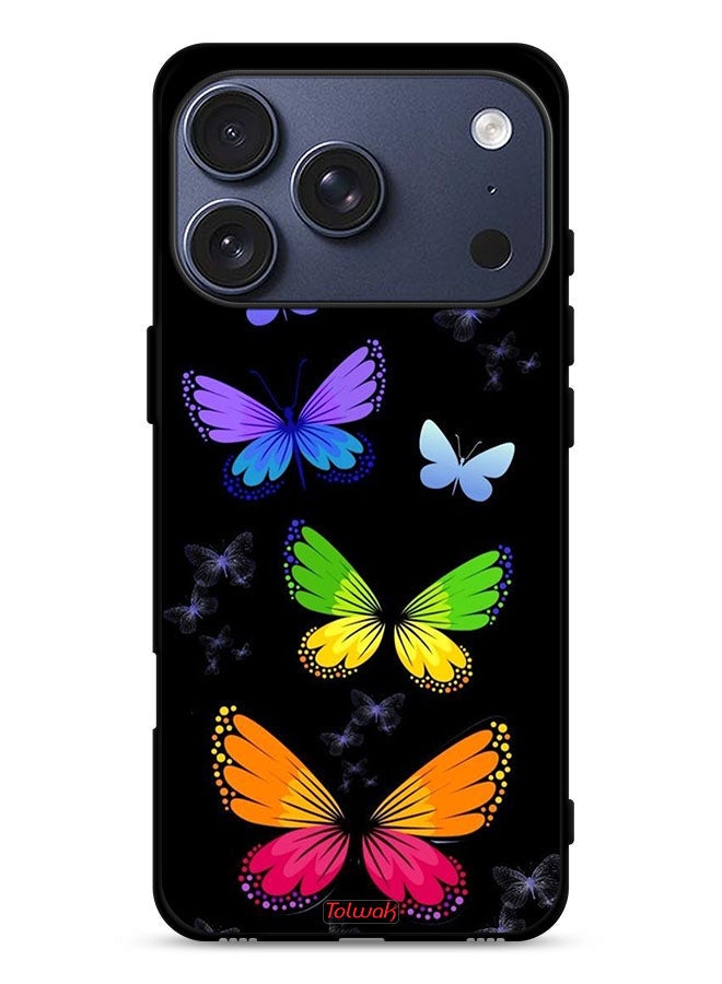 Tolwak Apple iPhone 17 Pro Protective Case Cover Colorful Butterflies - Image 1