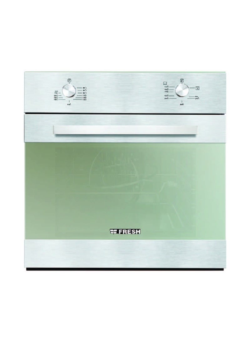 فريش فرن غاز بلت إن فريش 60 سم، 56 لتر – ستانلس ستيل، شواية غاز، أمان كامل، مروحة توزيع هواء، باب هيدروليك – موديل 9652