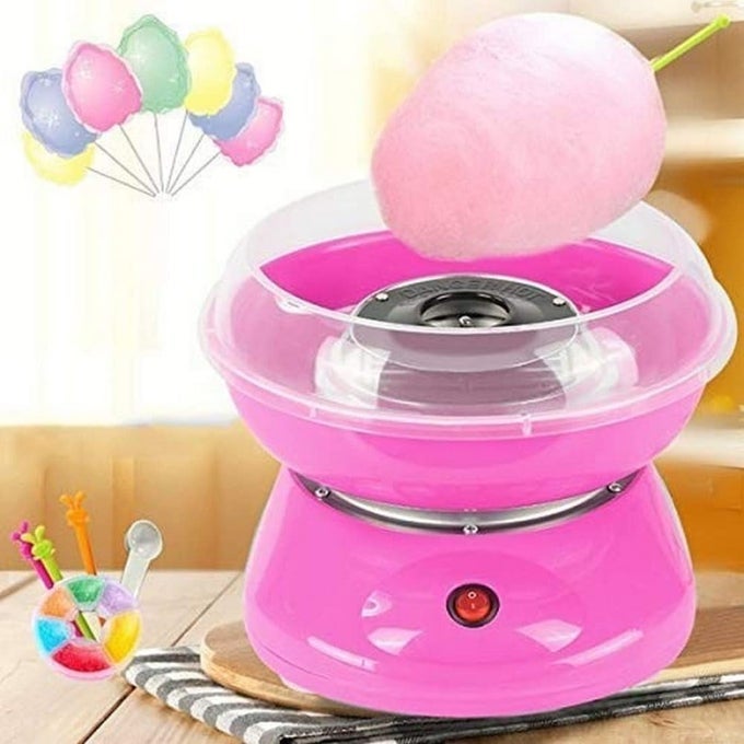 COTTON CANDY MAKER MACHINE ELECTRIC SUGAR FLOSS HOMEMADE HARD SUGAR FREE CANDY WITH DETACHABLE SPLASH GUARD SUGAR SPOON 10 BAMBOO STICKS FOR KIDS CARNIVAL PARTY KITCHEN BAKERY SNACKS2