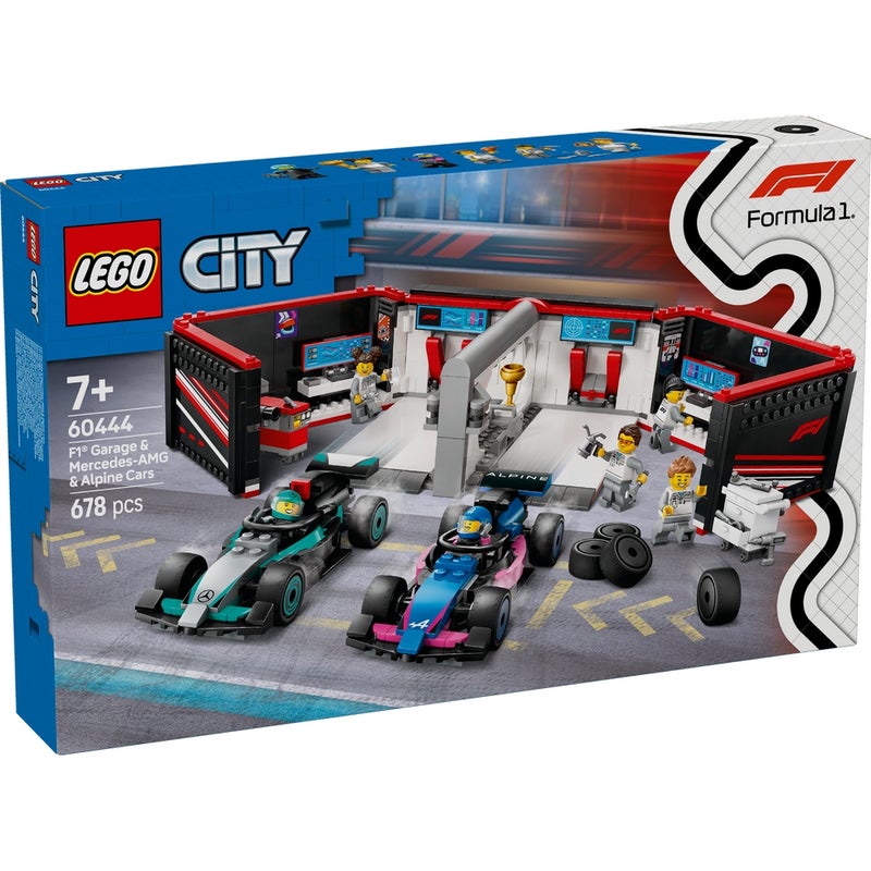 LEGO - City F1 Garage & Mercedes-AMG & Alpine Cars 678 Pieces - 60444 - Image 1