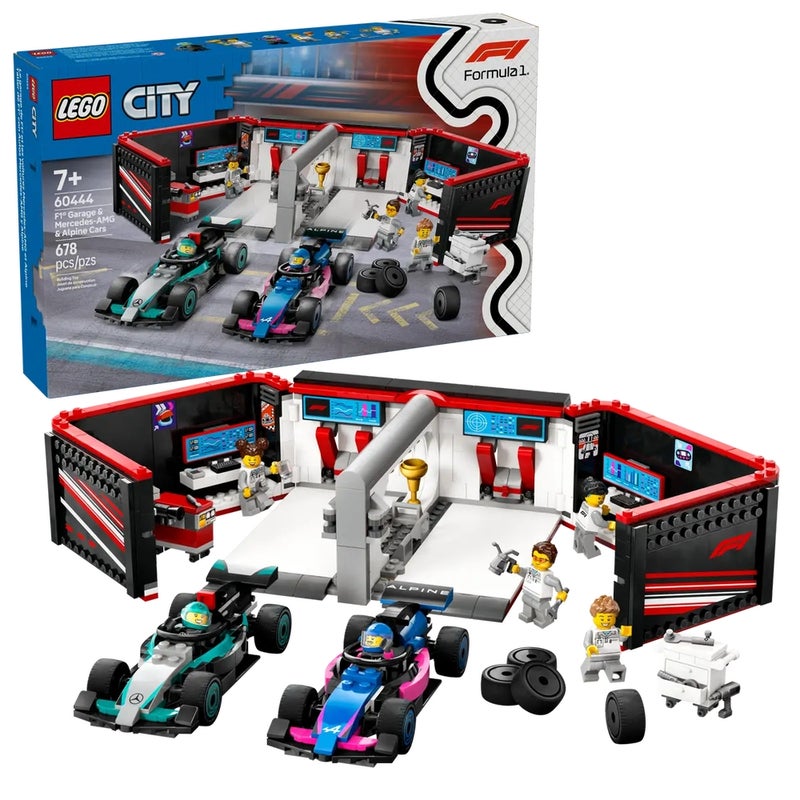 LEGO - City F1 Garage & Mercedes-AMG & Alpine Cars 678 Pieces - 60444 - Image 2