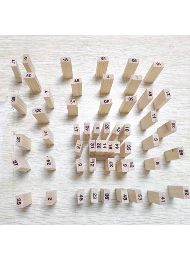 PANDAMALL 54-Wooden Piece Beech Jenga Fold High Stacking Creative Toy Set For Children - Image 5