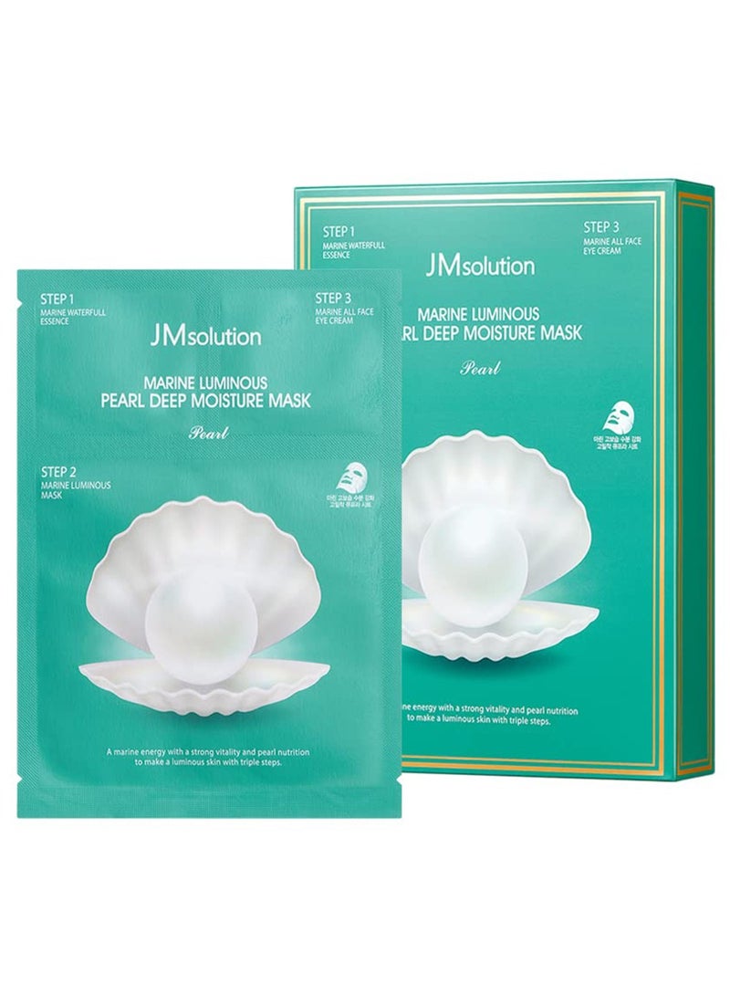 JM solutions JMsolution Marine Luminous Pearl Deep Moisture 3 Step Skin Care Face Mask - Korean Skincare - boosting Brightening Moisturizing-10 Sheets - Image 1