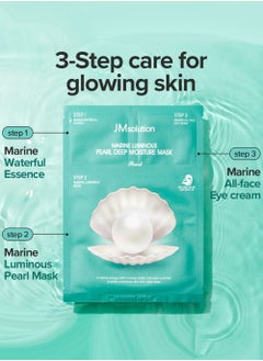 JM SOLUTION JMsolution Marine Luminous Pearl Deep Moisture 3 Step Skin Care Face Mask - Korean Skincare - boosting Brightening Moisturizing-10 Sheets  - Image 4