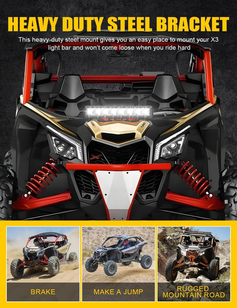 Chelhead X3 Shock Tower Light Bar Mount with 40W LED Light Bar and Wiring Harness for Can-Am Maverick X3 & X3 Max - Image 5