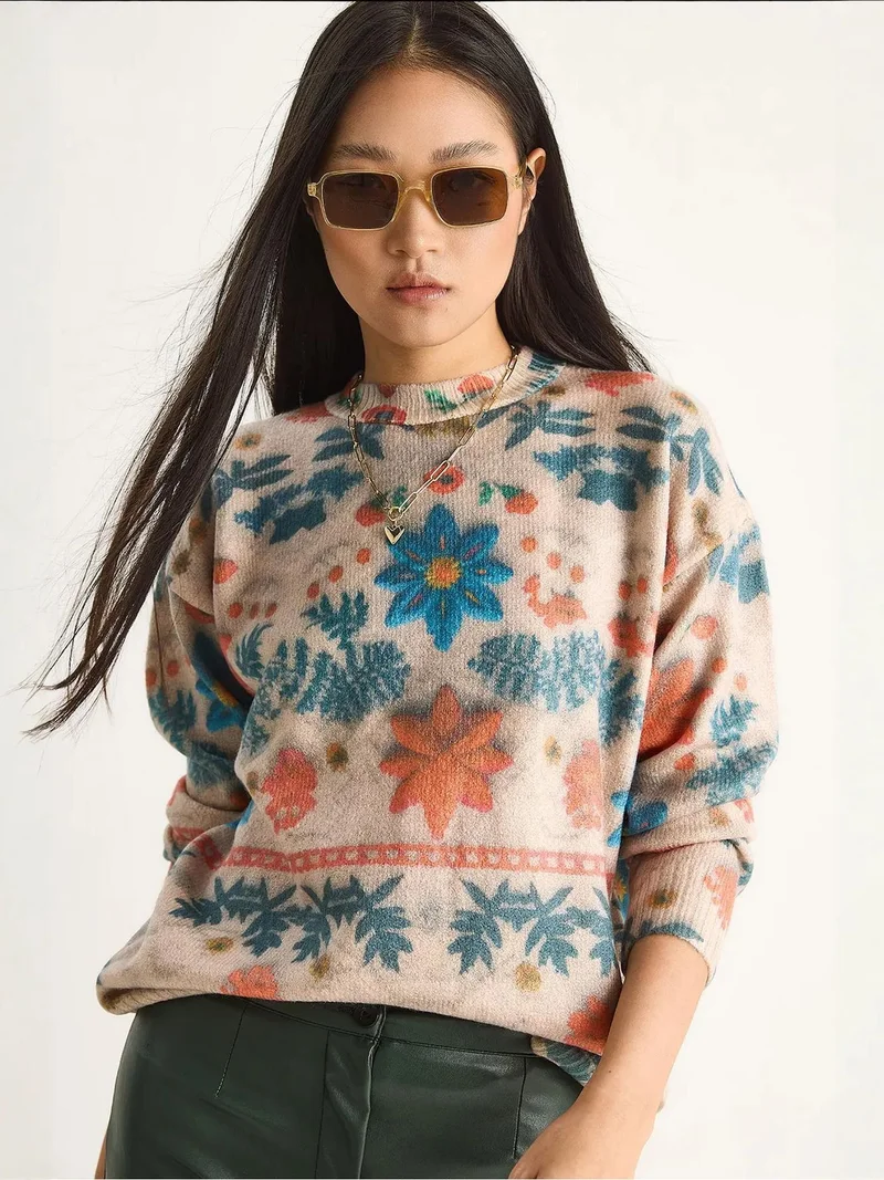 بيانكو لوتشي كنزة محبوكة بنقشة لوتشي بياقة دائرية